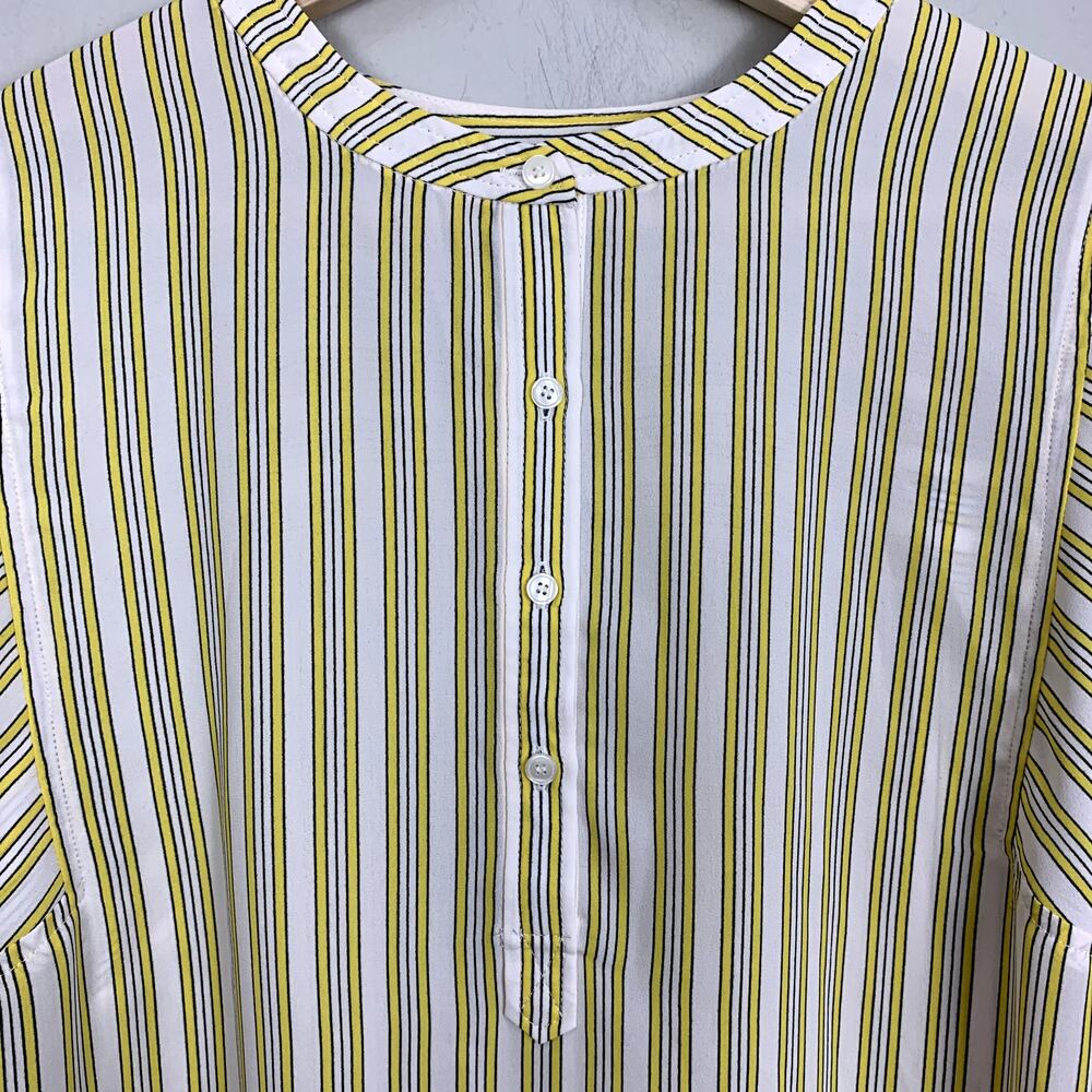 Talbots Yellow Simple Stripe Soft Shirt Popover Tunic Top Blouse S - Picture 4 of 9
